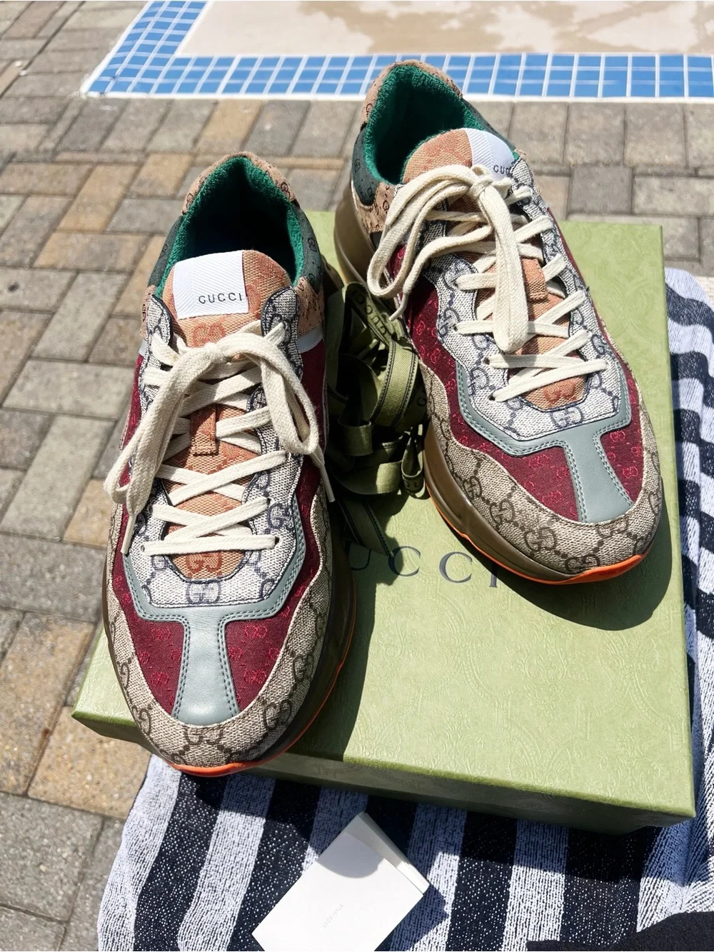 Sz 10.5 Gucci Python Sneakers Authentic